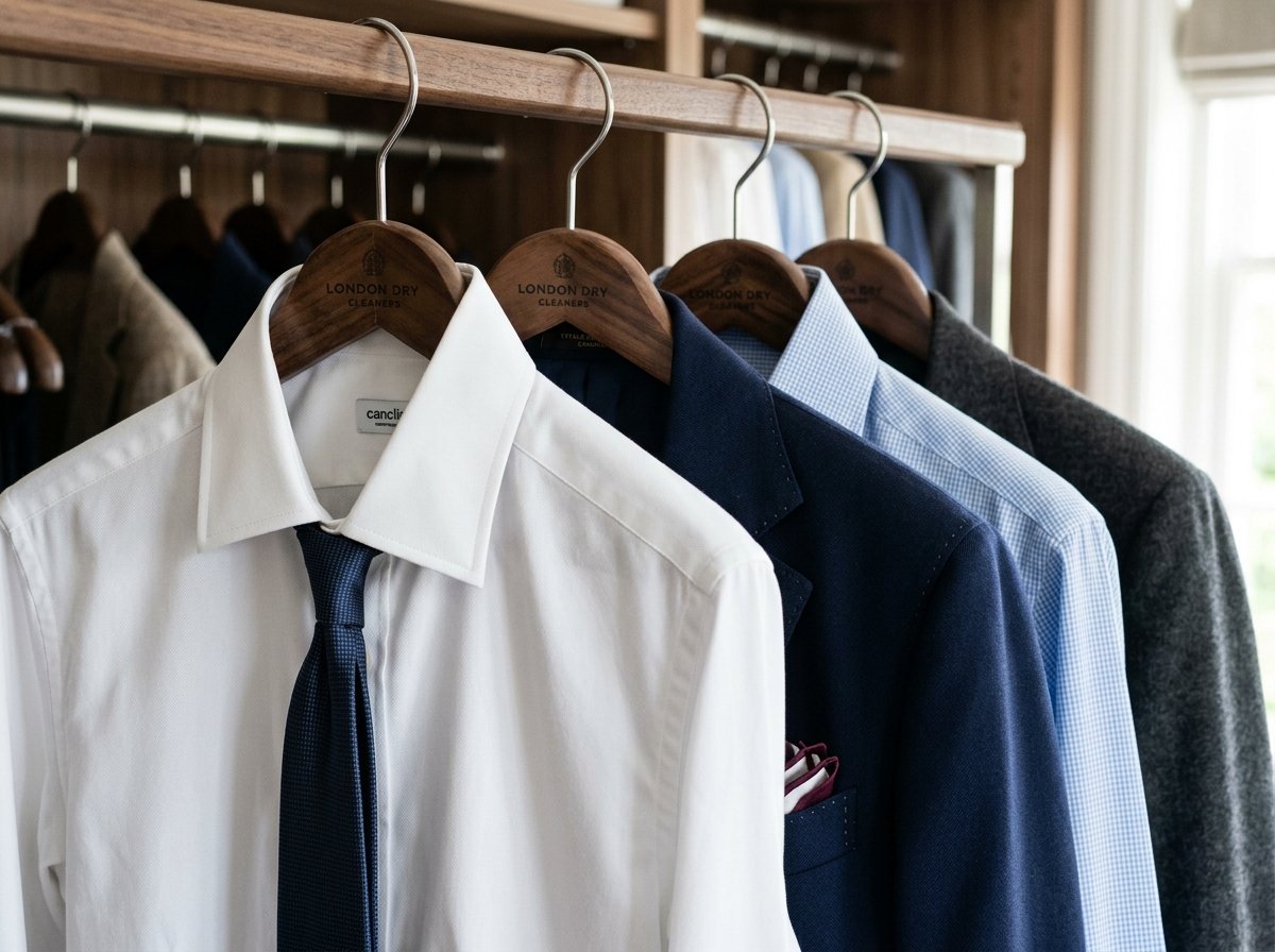 Camisas sociais e ternos impecavelmente passados sem vinco duplo